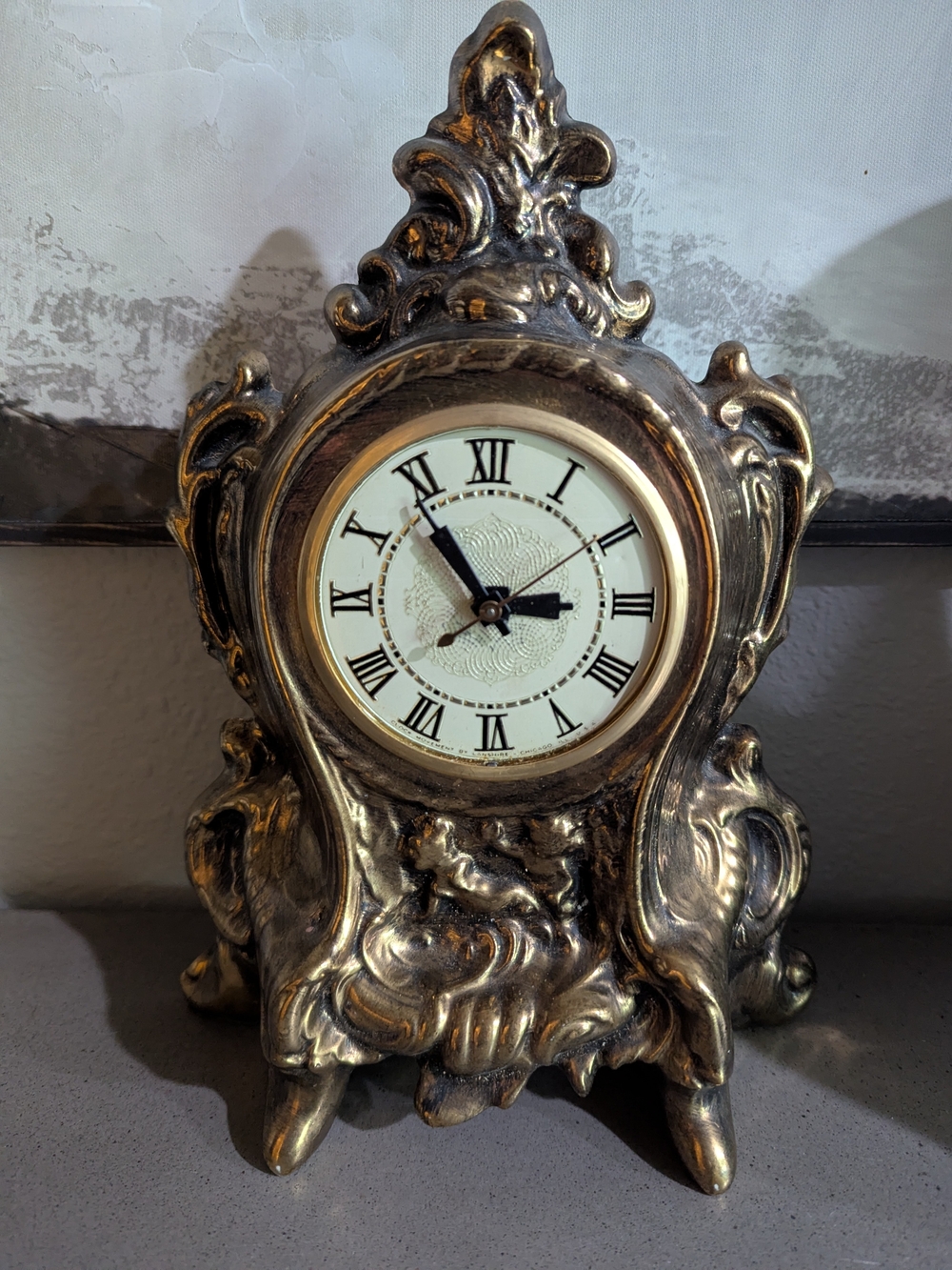 Vintage Lanshire Electric Mantel Clock Dated 1971